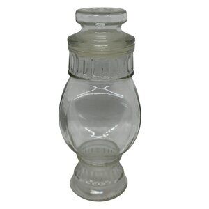 VTG Wheaton Clear Glass Pedestal Apothecary Jar with Lid – Storage Container 9"